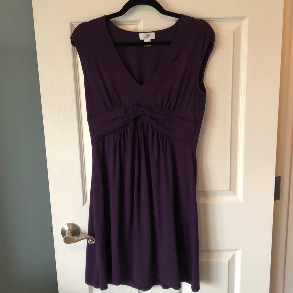 Loft purple cotton summer dress